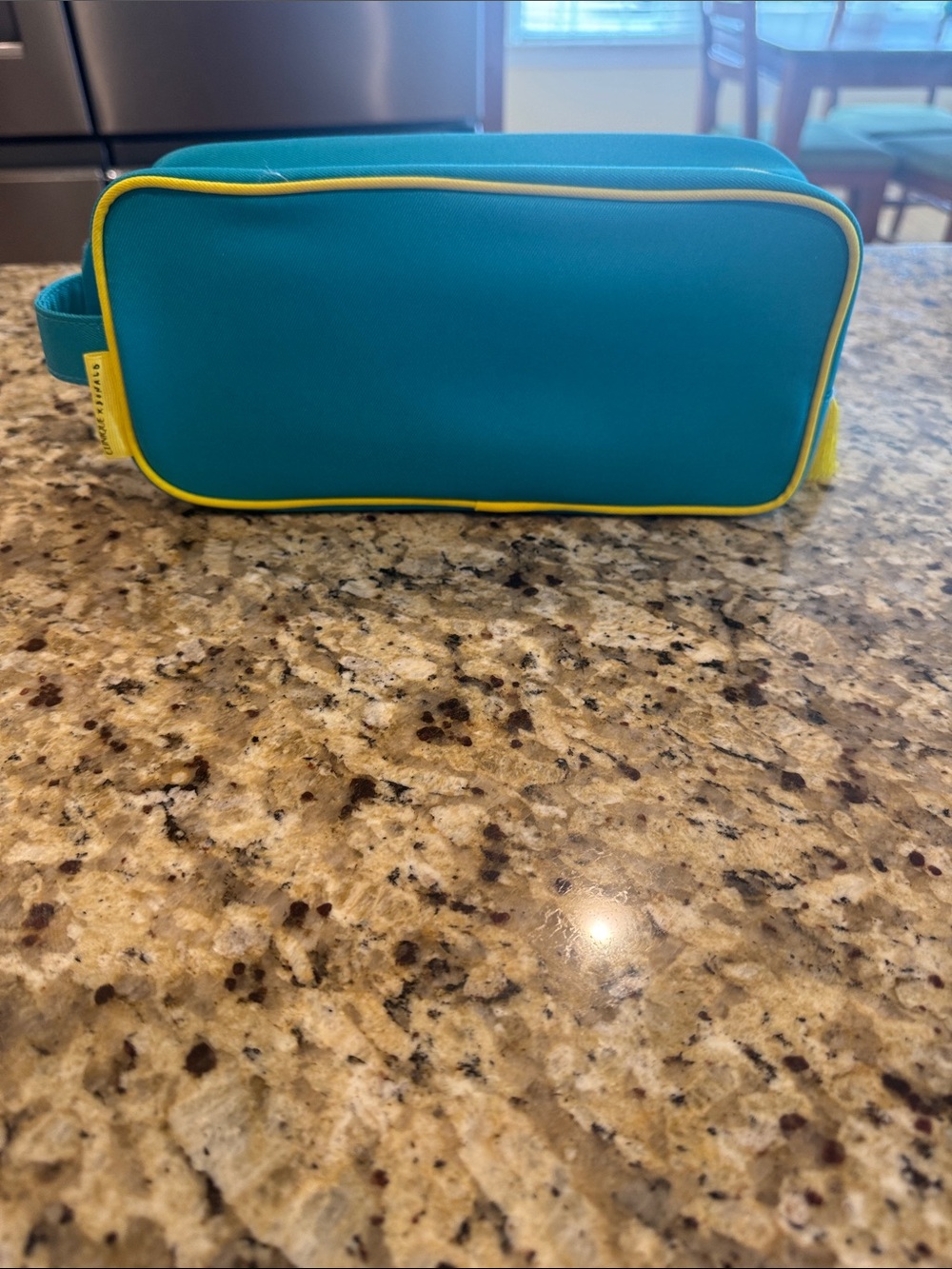 Clinique Teal and Yellow Travel Cosmetic Case